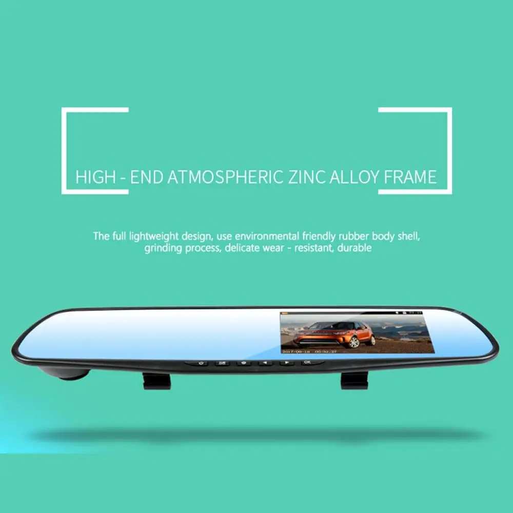 Автомобильный видеорегистратор 4 3 дюйма 1080P с двумя объективами Fhd Автомобильное