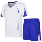 Футбольные майки для взрослых и детей, мужские футбольные комплекты для мальчиков и девочек, детская Футбольная форма с коротким рукавом, футбольный тренировочный костюм для фитнеса, костюмы 12