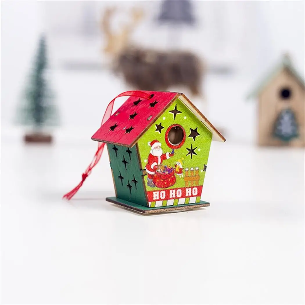 Kerst 2019 счастливые рождественские деревянные елки подвесной светильник