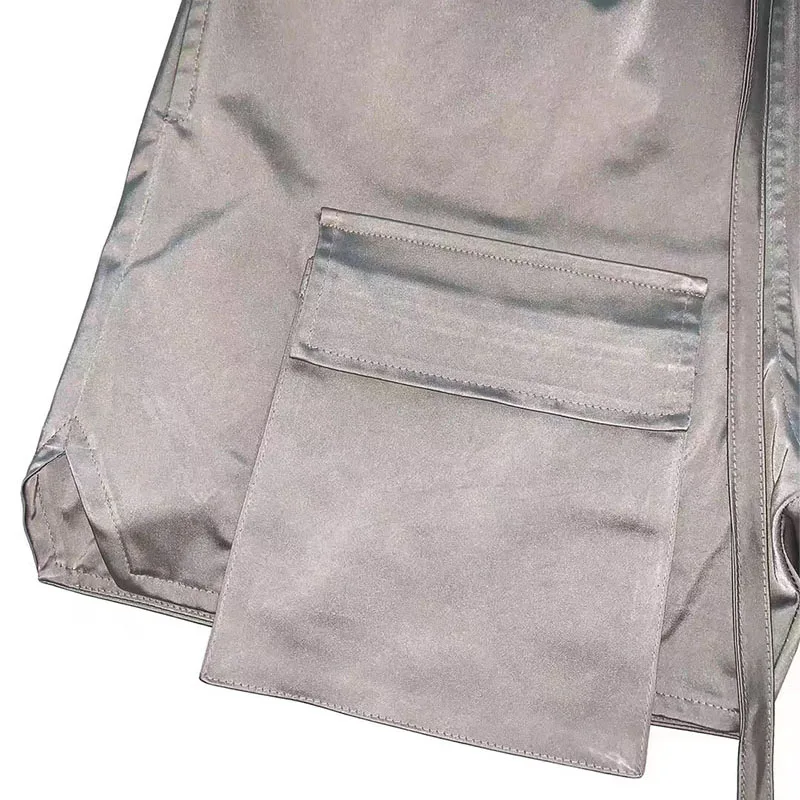 

Classic High Street Liquid Silver Ribbon Arnodefrance Shorts Men Women 1:1 Multi Pockets Beach Sportswear Arnodefrance Shorts