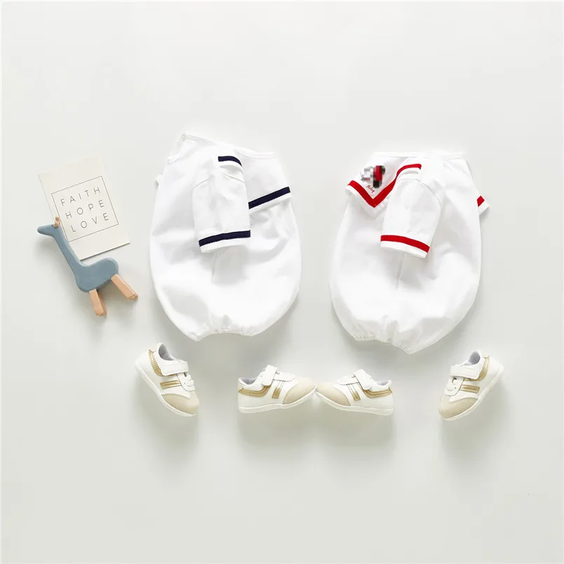 Летний комбинезон для маленьких девочек с коротким рукавом младенцев детское