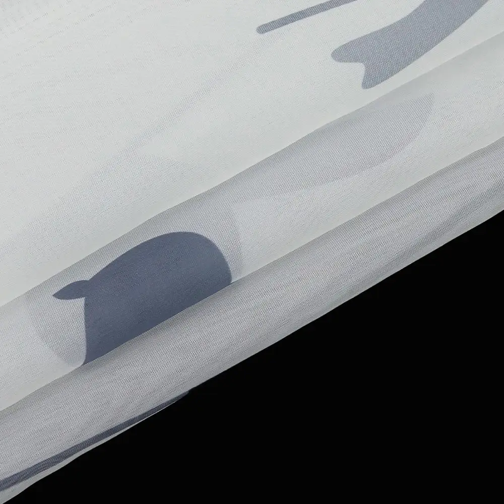 

Roman Curtain Bird Printed Panel Tulle For Home Kitchen Window Drapes Sheer Living Room Cafe Balcony Tab Top 1PCS