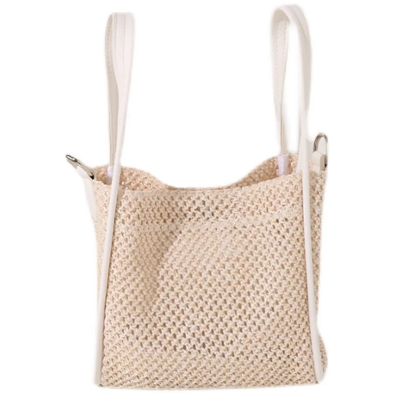 

Summer Woven Casual Basket Women's Bag Trend 2021 Shoulder bag Ladies Holidays Shoulder Straw Bag Girls Beach Totes Crossbody