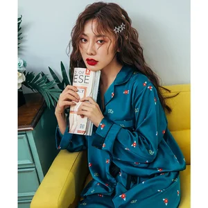 Женский пижамный комплект Smmoloa, пижама с длинными рукавами из натурального шелка, осень 2020