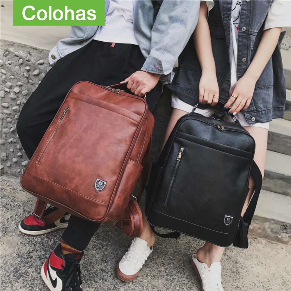 Модные мужские рюкзаки из искусственной кожи для лаптопа ноутбука сумка Macbook Air Pro