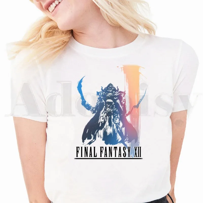 

FF Final Fantasy Japanese Game Cloud Tifa Lockhart T Shirts Women's T-shirt Short Sleeve Female Tops Tees Harajuku Vintage