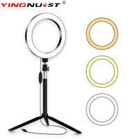 photography selfie stick ring light 20cm led makeup ring lamp with phone holder usb plug for live stream youtube video