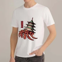 summer mens t shirt fashion with japanese cute hermit crab monster pattern series t shirt soft o neck top commuter daily wear
