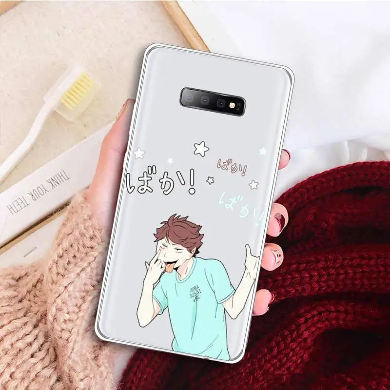 

Anime Haikyuu Oikawa fashion funda coque Phone Case Transparent For Samsung Galaxy S A 5 7 8 9 2015 20 edge plus 10 e lite 2019