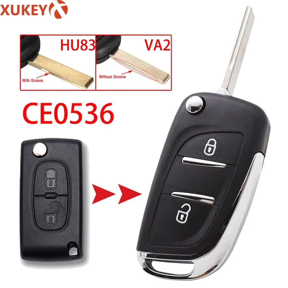 CE0536 изменение Filp дистанционного брелок в виде ракушки чехол для peugeot 308 207 307 3008 807 Expert партнер для Citroen C2 C3 C4 Пикассо