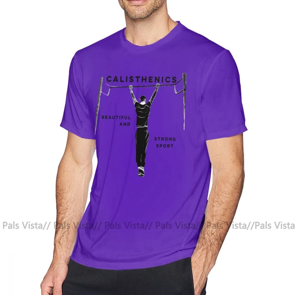 Calisthenics, футболка, Calisthenics, Спортивная футболка, короткий рукав, 4xl, футболка, мужская, базовая, забавная, с принтом, 100 хлопок, футболка - Цвет: Фиолетовый
