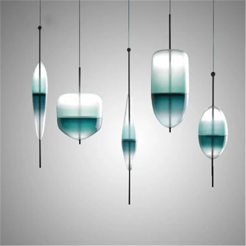 Northern Europe Glass Lamp Creative Restaurant Coffee Shop Bar Club Front Desk Clothing Gradual Change Blue Light | Лампы и освещение