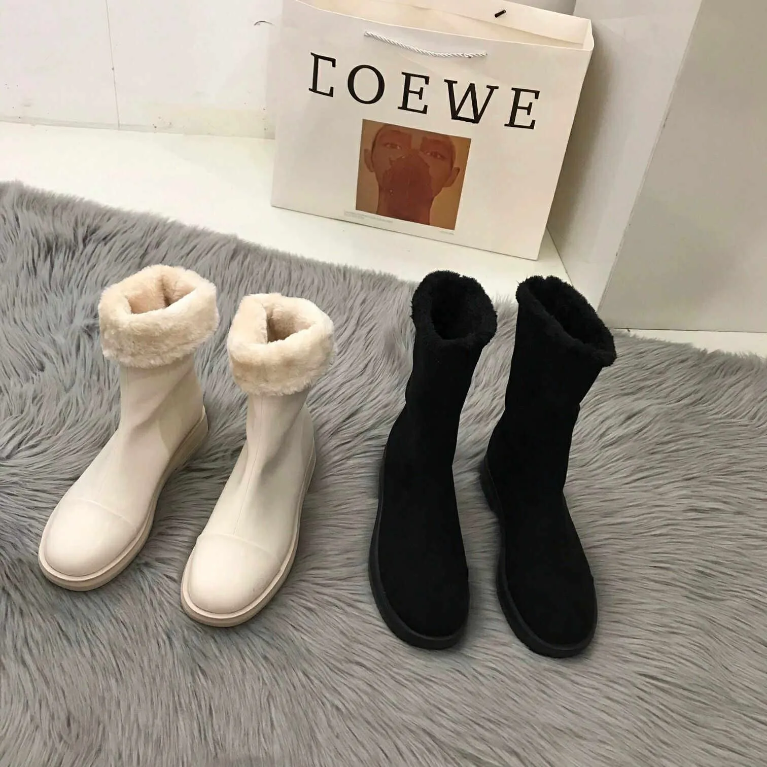 2021 new women's winter boots long plus velvet boots women's high heels fashion wool snow boots women
