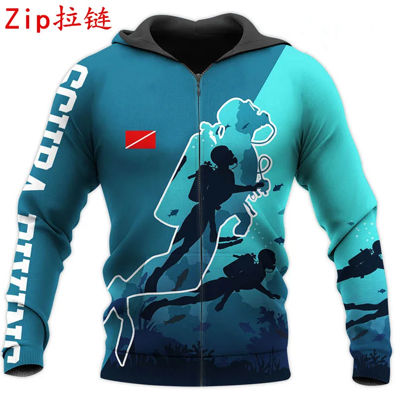 

Men/women Harajuku Fashion Hooded Sweatshirt Fashion Diving Art 3D All Over Printed Hoodies Autumn Casual Jacket