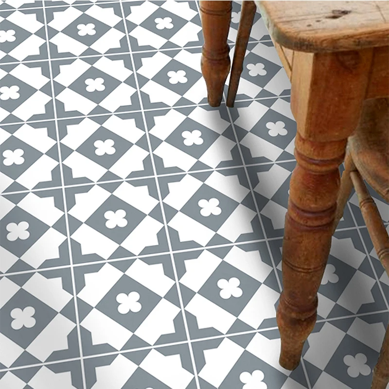

Wall Tiles Floor Stickers Kitchen Oil Proof Wall Stickers Wear-resistant Walkable Floor Tile Stickers Non-slip DIY Floor Decal