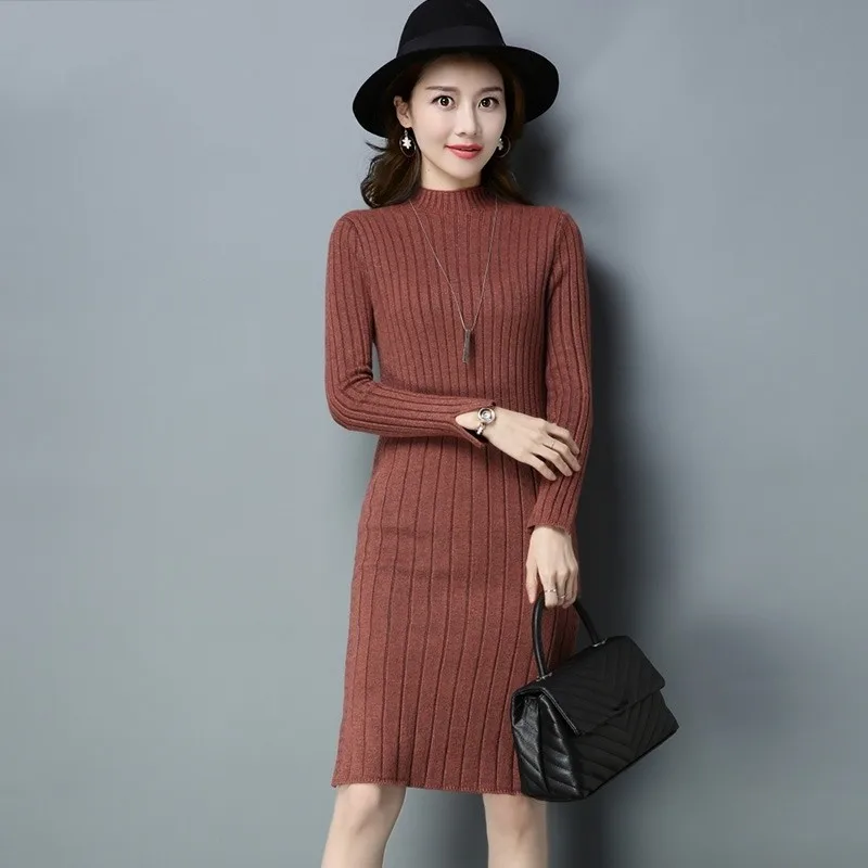Трикотажные свитеры модное женское платье с длинным рукавом 2020 трикотажная