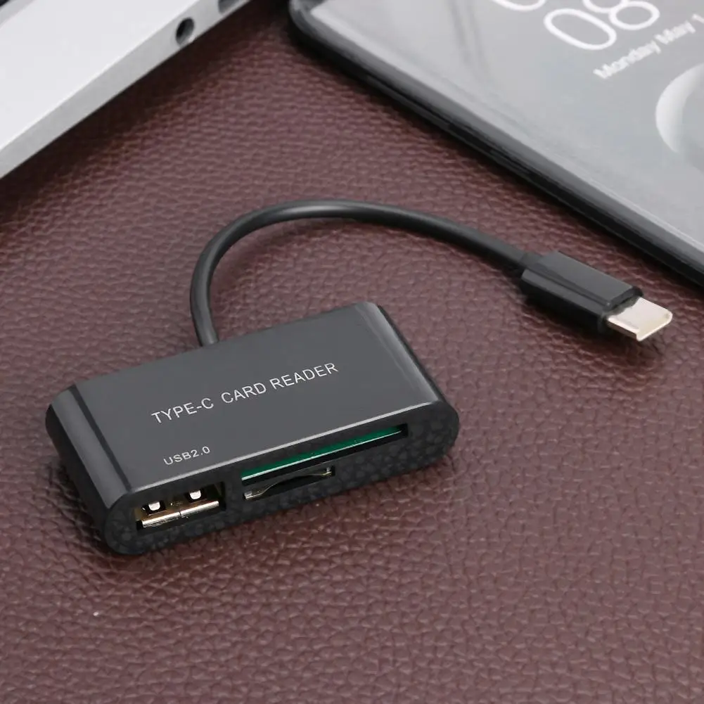 USB C концентратор 3 в 1 устройство для чтения TF-карт Type 2 0 OTG адаптер конвертер