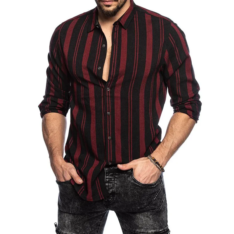 2021 New Brand Plaid Shirt Casual Fashion Party Slim Fit Men Shirt Long Sleeve High Quality Men's Social Shirt Dress Shirts XXXL