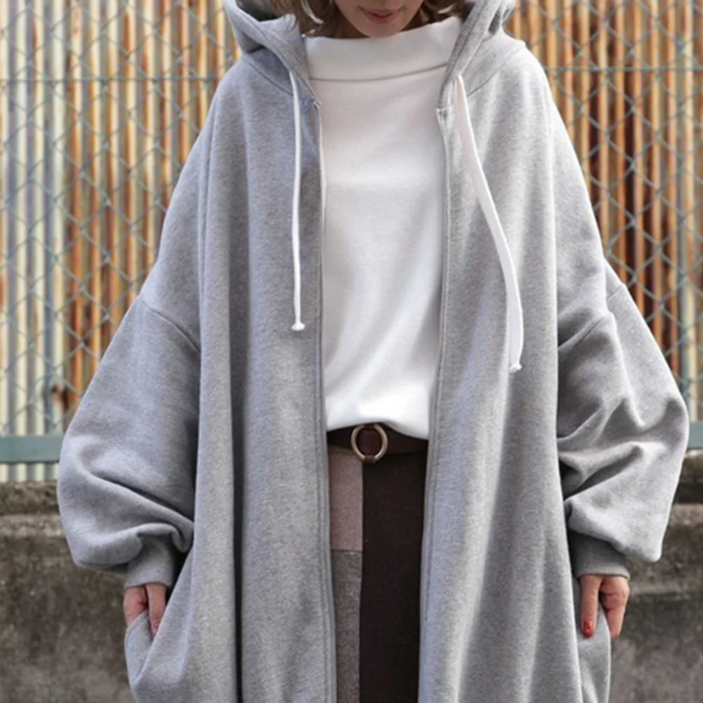 Толстовка женская с капюшоном на молнии в стиле Харадзюку|Женские толстовки и