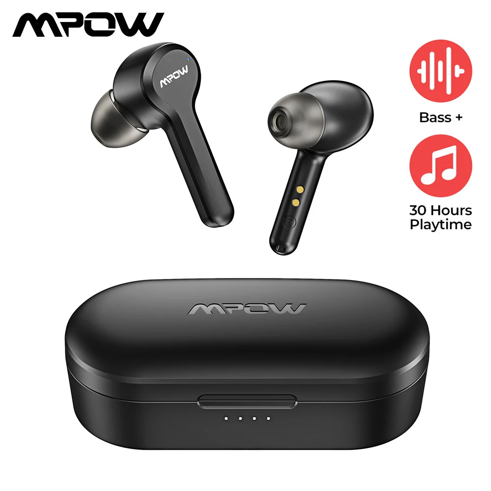 

Улучшенные наушники Mpow M9 TWS, настоящие беспроводные наушники Bluetooth 5,0, IPX7 водонепроницаемые наушники с зарядным чехлом для iPhone 11 XS