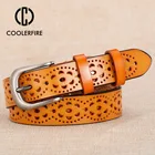 Женские ремни с рельефным цветком из натуральной кожи, высококачественные винтажные джинсовые ремни, дизайнерские ремни для леди, повседневные ремни