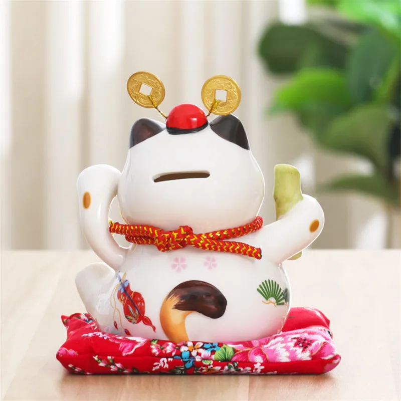 Керамическая копилка-кошка 6 дюймов | Дом и сад