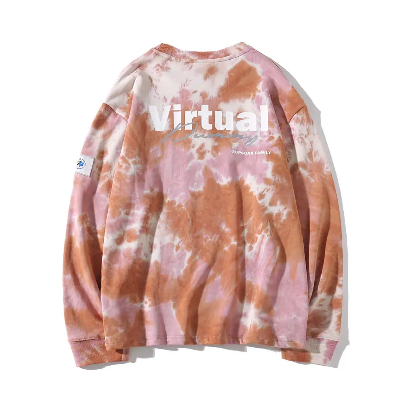 GONTHWID Повседневный свободный пояс краситель пуловер толстовки мужские хип хоп хипстер панк Рок уличная Толстовка модный джемпер Топы - Color: Blue