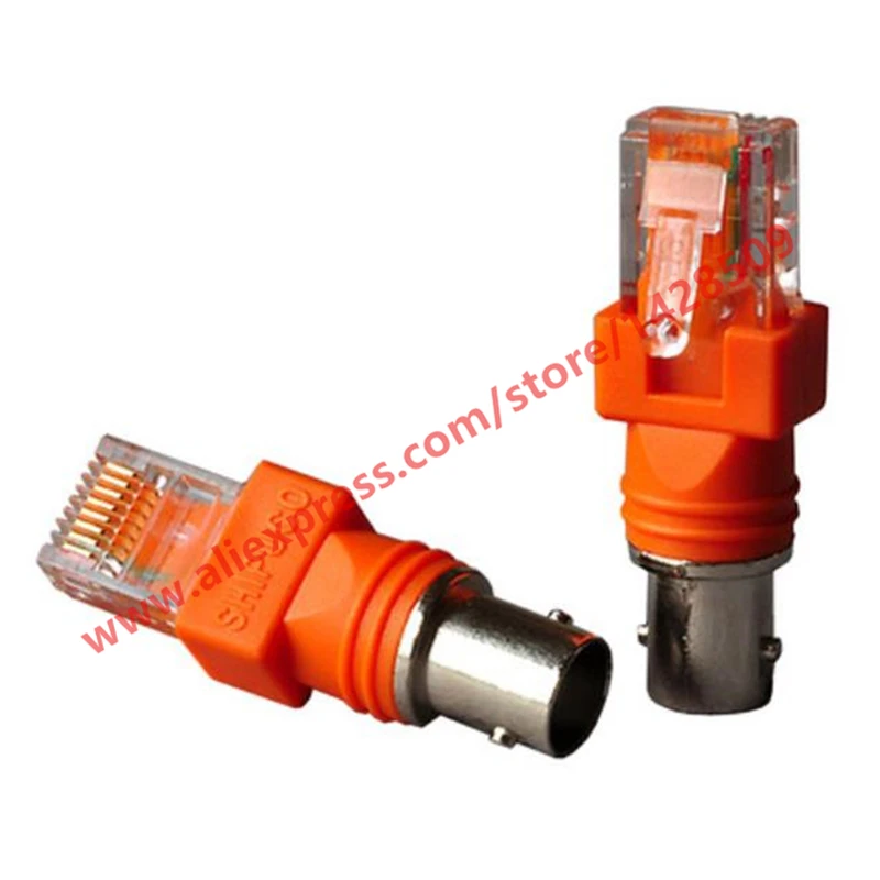 Фото Переходник RJ45 в RF 1 шт. разъем BNC (гнездо) (штекер) коаксиальный цилиндрический Переходник RJ45 в RF 1 шт. разъем BNC (гнездо) (штекер) коаксиальный цилиндрический