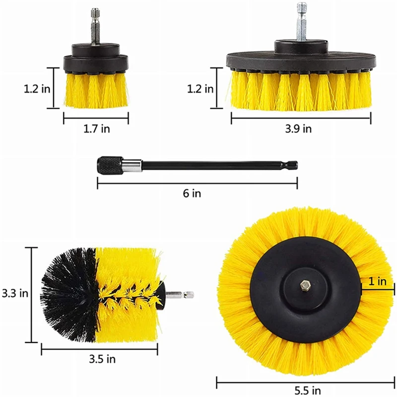 

5Pcs/3Pcs Power Scrubber Brush Electric Drill Brush Power Scrubber Bathroom Surface Tub Shower Tile Cleaning Tools for Auto Care