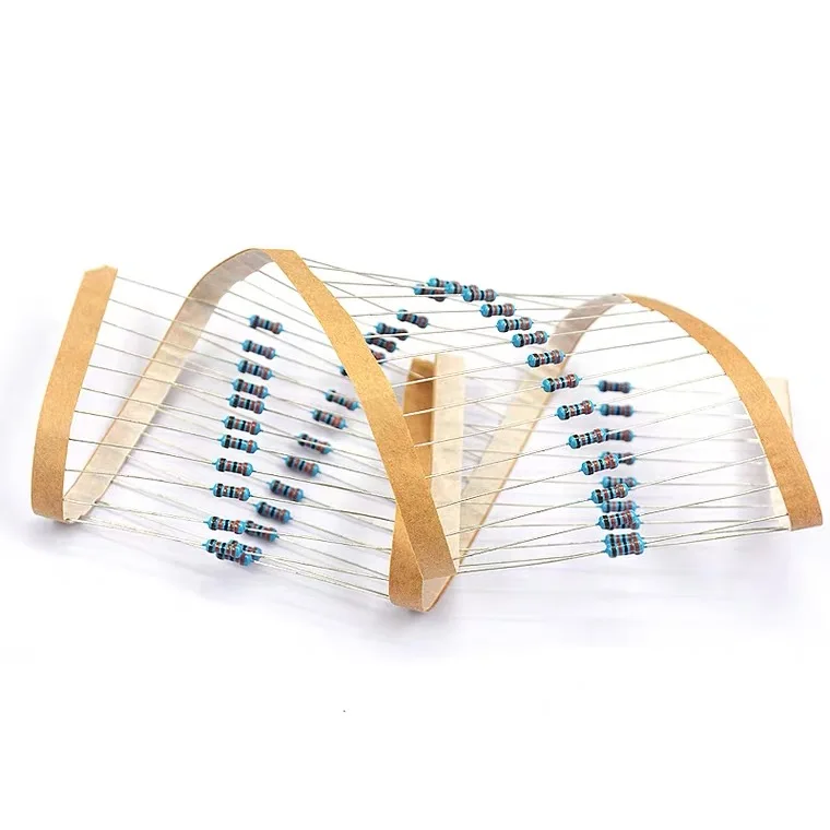 

100PCS Metal film resistor element 1% five-color ring 1 K 2 K, 10 K 4.7 K 10 euro 100 K 2.2 5.1 K 1 m