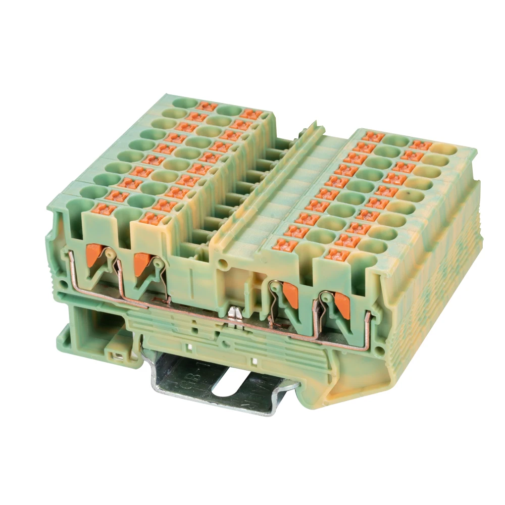 ST2 2.5/2X2JD Din Rail Ground Twin Клеммная колодка Quattro Earthed Push In Spring PT2.5 проводник провода 10