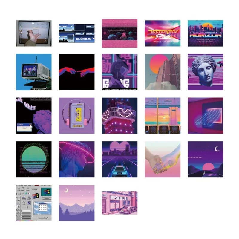 

46 pieces/pack, natural scenery cute stickers happy planner scrapbook materials, craft supplies