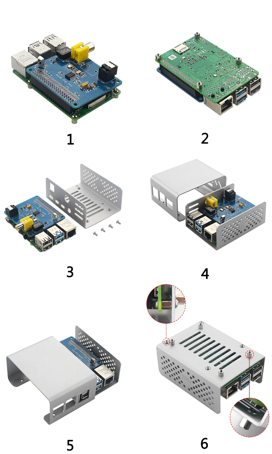 Raspberry Pi 4 AOIDE DIGI PRO цифровая звуковая карта | чехол из алюминиевого сплава металлический корпус для Raspberry Pi 4 Модель B/3B+/3B