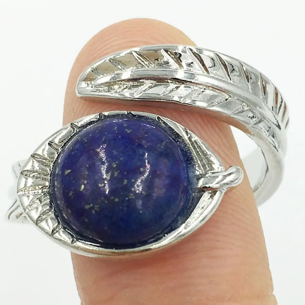 Тигровый глаз Howlite Кристалл Опал Золотой Камень Синий Песок Jaspe авантюрин кольцо