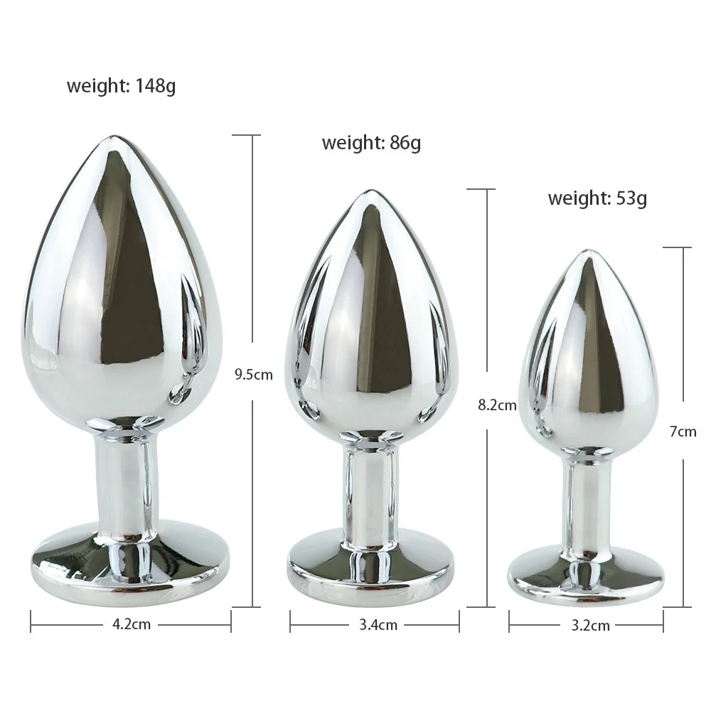 4pcs/set Stainless Steel Anal Plug Crystal Jewelry Round Butt Stimulator Sex Toys Dildo for Adult Game Bdsm Slave | Красота и