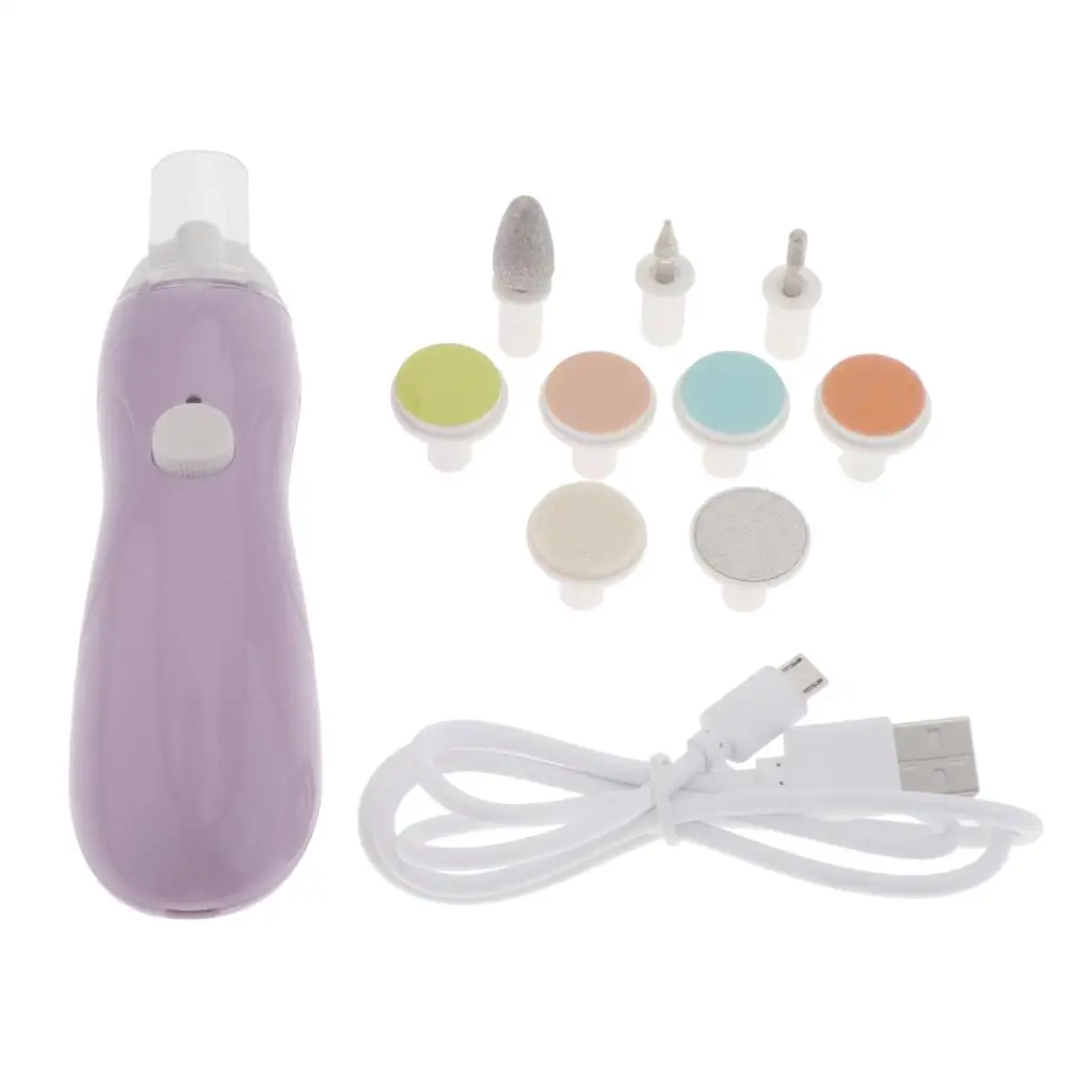 

9 in 1 Baby Electric Nail Pen Nail Polisher Manicure Safe Care USB Charging