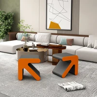 home furniture soft leather chair geometry frame arrow sofa low stools shoe changing footstool nordic woodwork kitchen bar stool