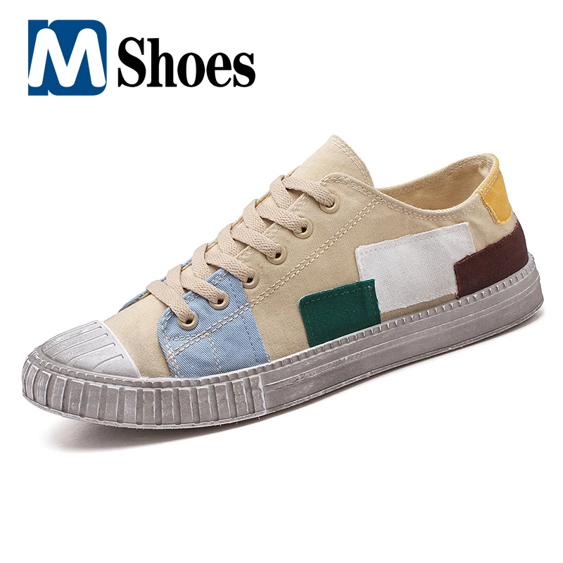 

Casual Sneakers Platform Breathable Nonslip Designer Male Vulcanized Footwear Men Canvas Shoes Retro Mixed Color Mens Shoes