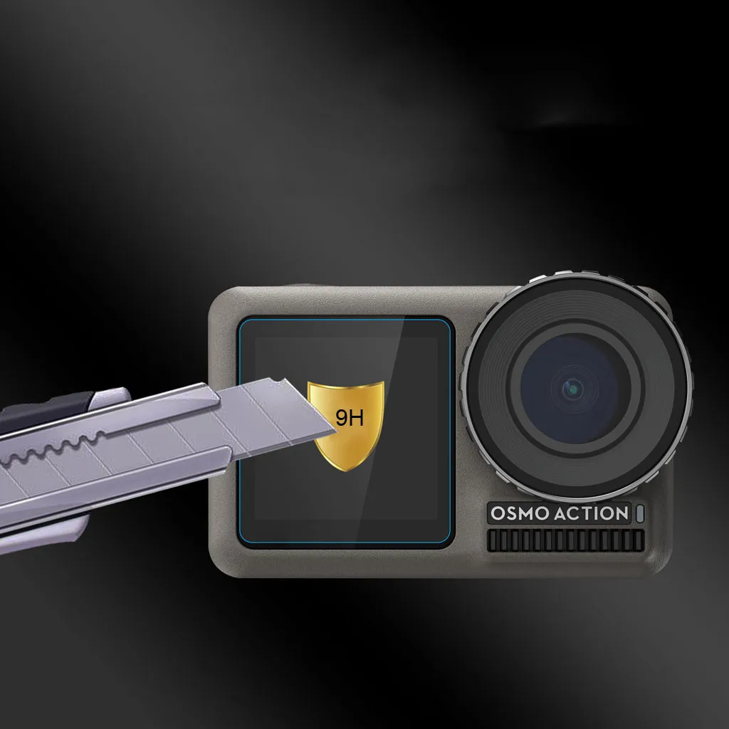 1 комплект закаленное ПЭТ пленка двойной экран + защита объектива для экшн камеры