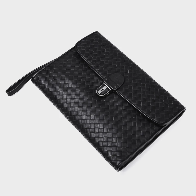 Роскошный мужской кошелек YILINSA из воловьей кожи модная тканая Мужская сумка на