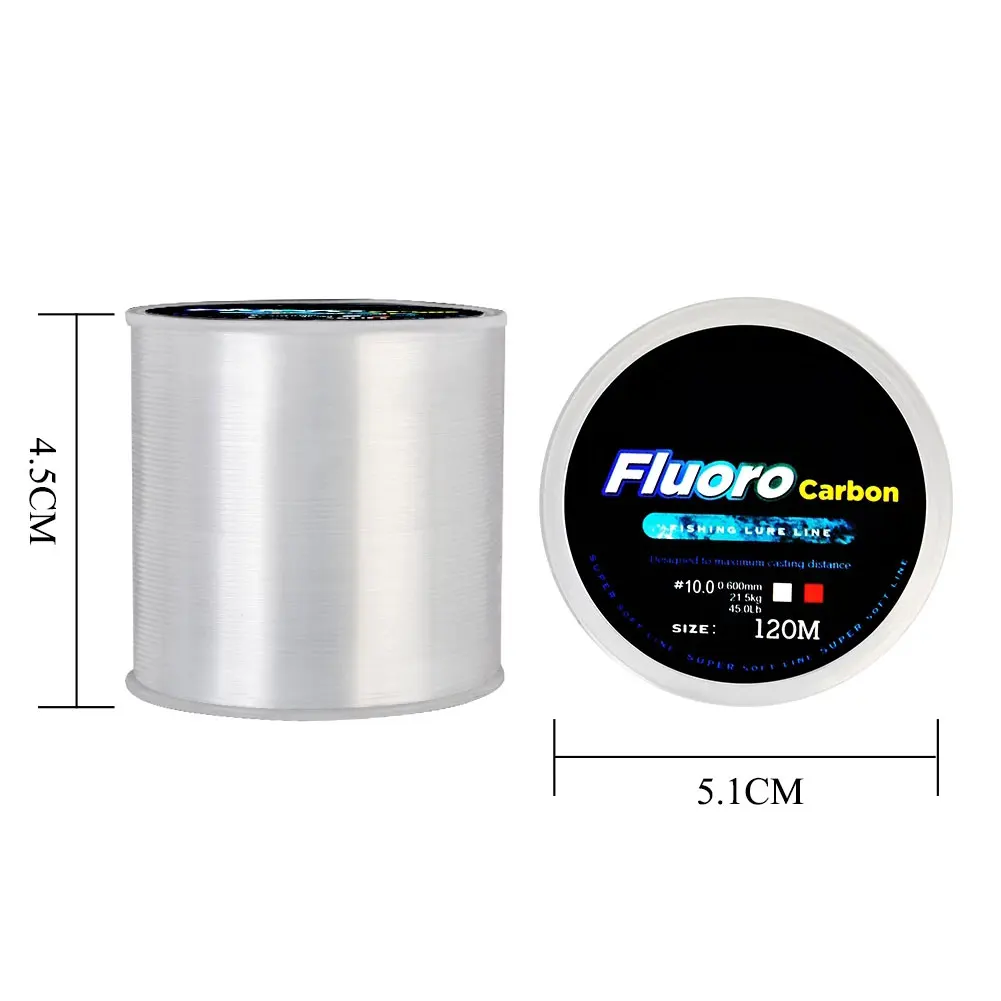 

120M Carbon Fiber Coating Leader Lure Fishing Line 0.2-0.6mm 3.25-21.5kg Wearable Fluorocarbon Line Accessories