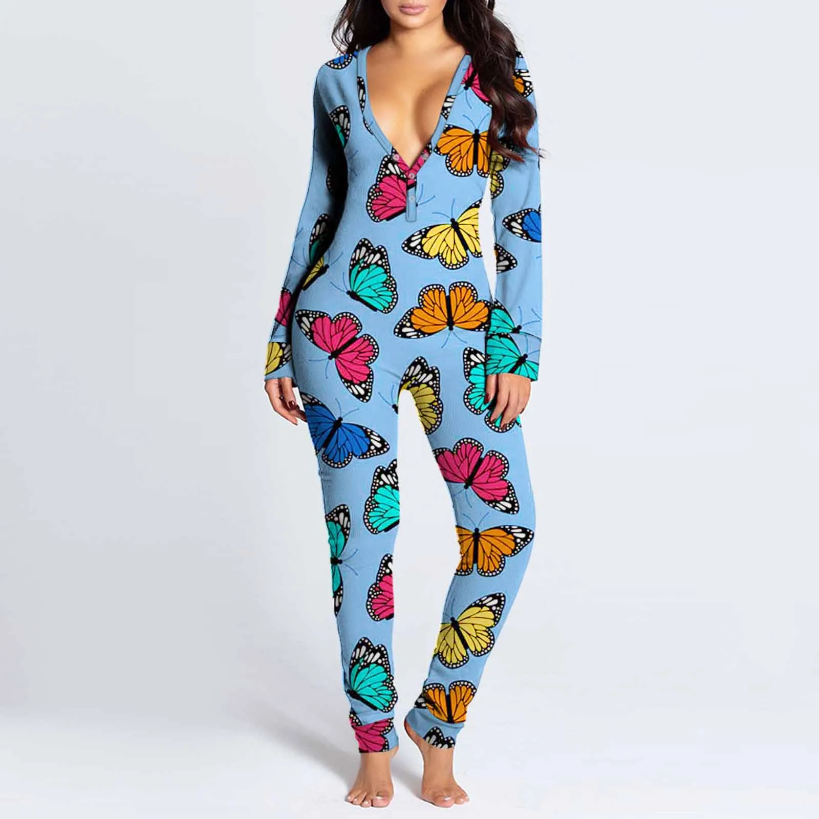 

Women's Button-down Functional Buttoned Flap Adults Jumpsuit