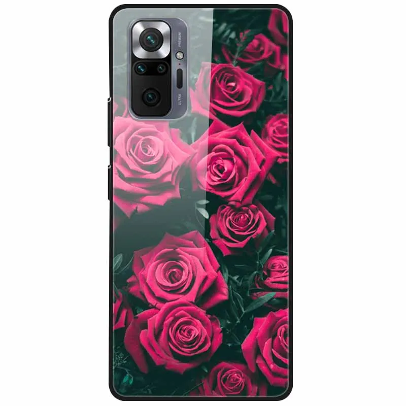 For Xiaomi Redmi Note 10 6.43'' Case Note10 Covers Cool Tempered Glass Funda for Redmi Note 10 Pro Cover Bumper Printing Lion