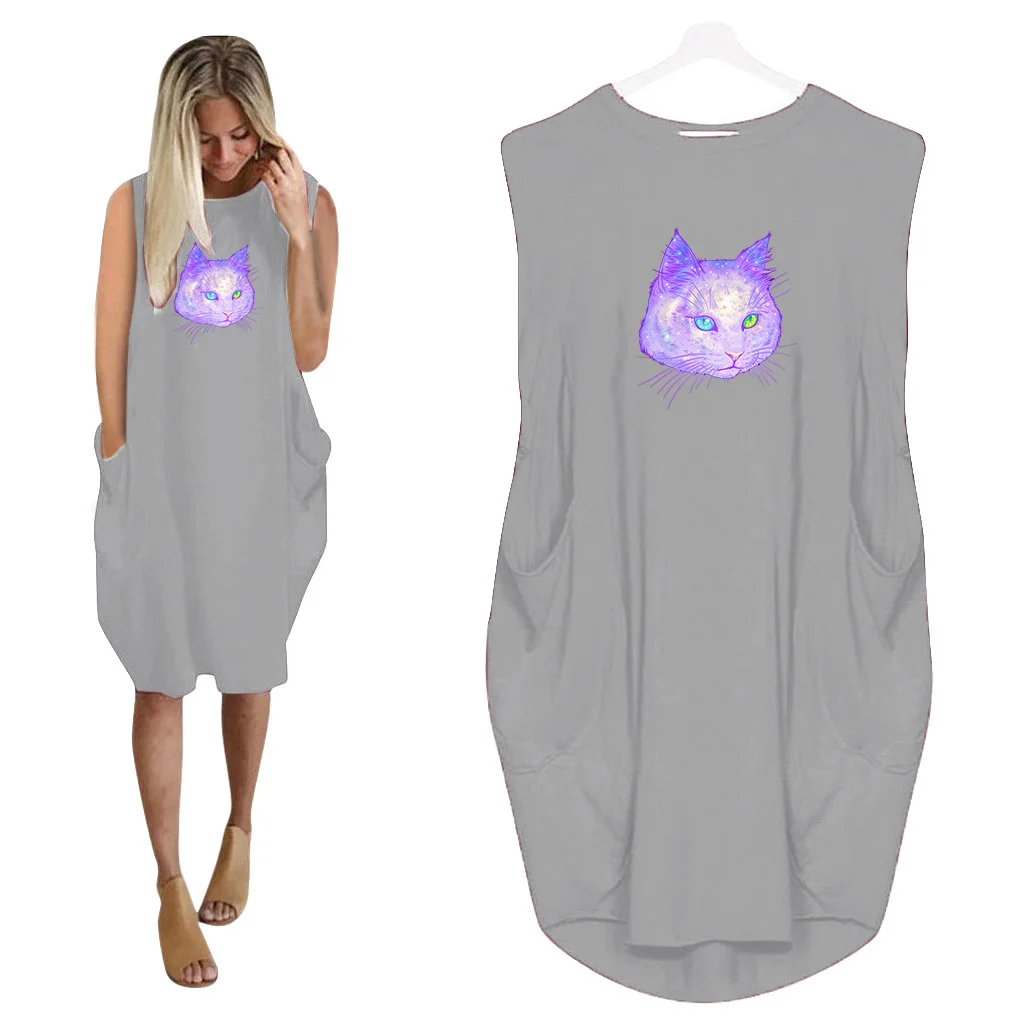 

Printed Street Dress, Sleeveless, Loose In Europe And America, In 2021