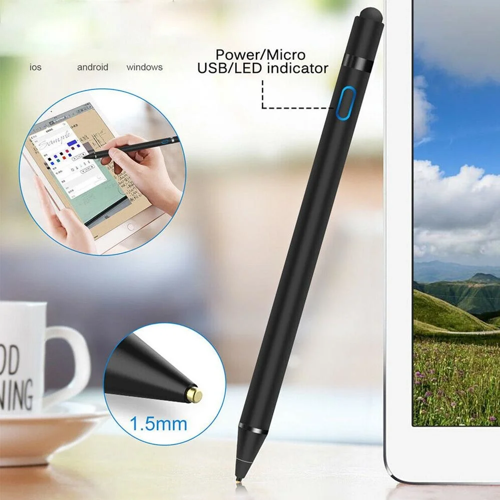 

For Apple IPad Android Tablet Stylus Pencil Pen Drawing Pencil 2in1 Capacitive Screen Touch Pen Mobile Phone Smart Pen Accessory