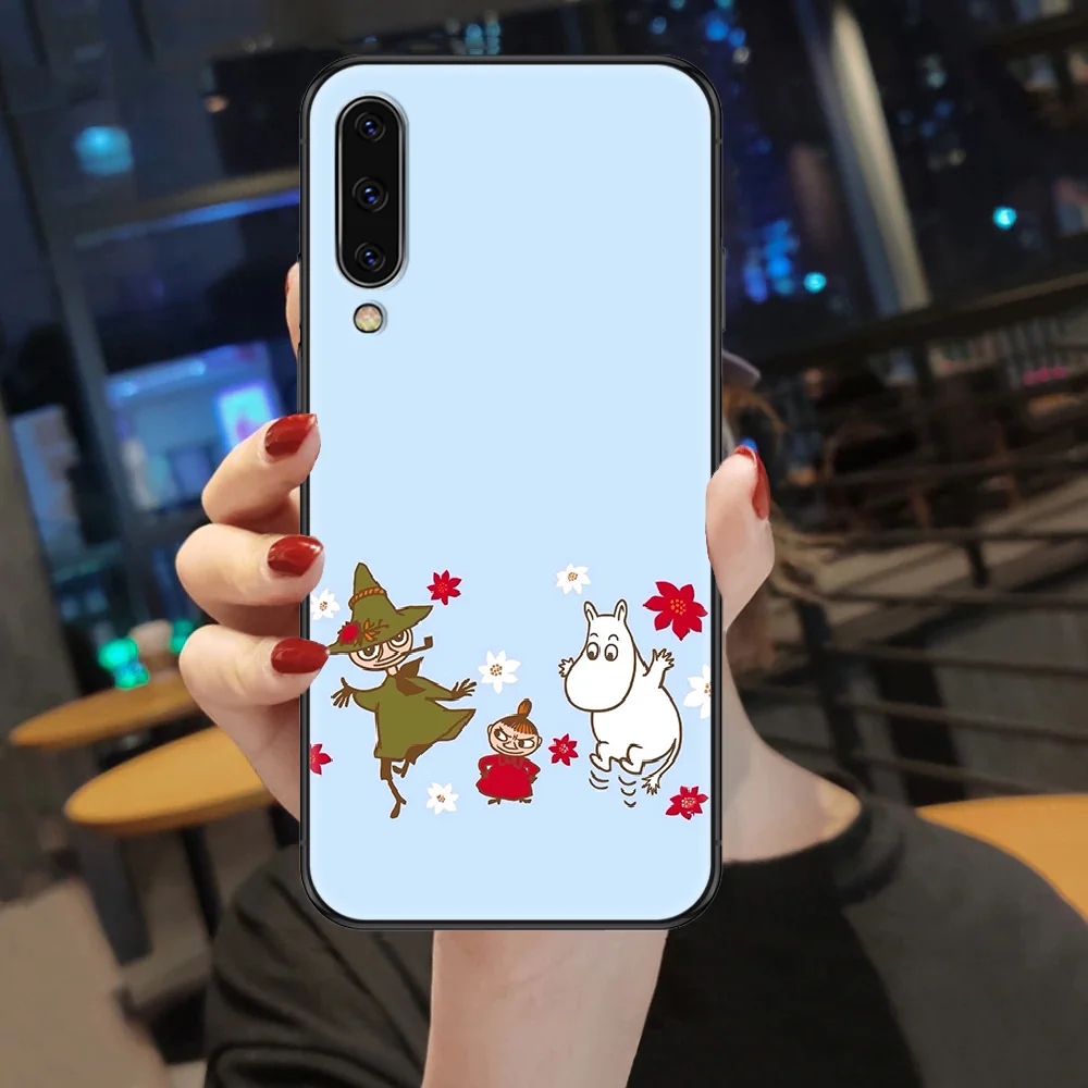 

cute Moomin cartoon Phone case For Samsung Galaxy A 3 5 7 8 10 20 21 30 40 50 51 70 71 E S 2016 2018 4G black art back fashion