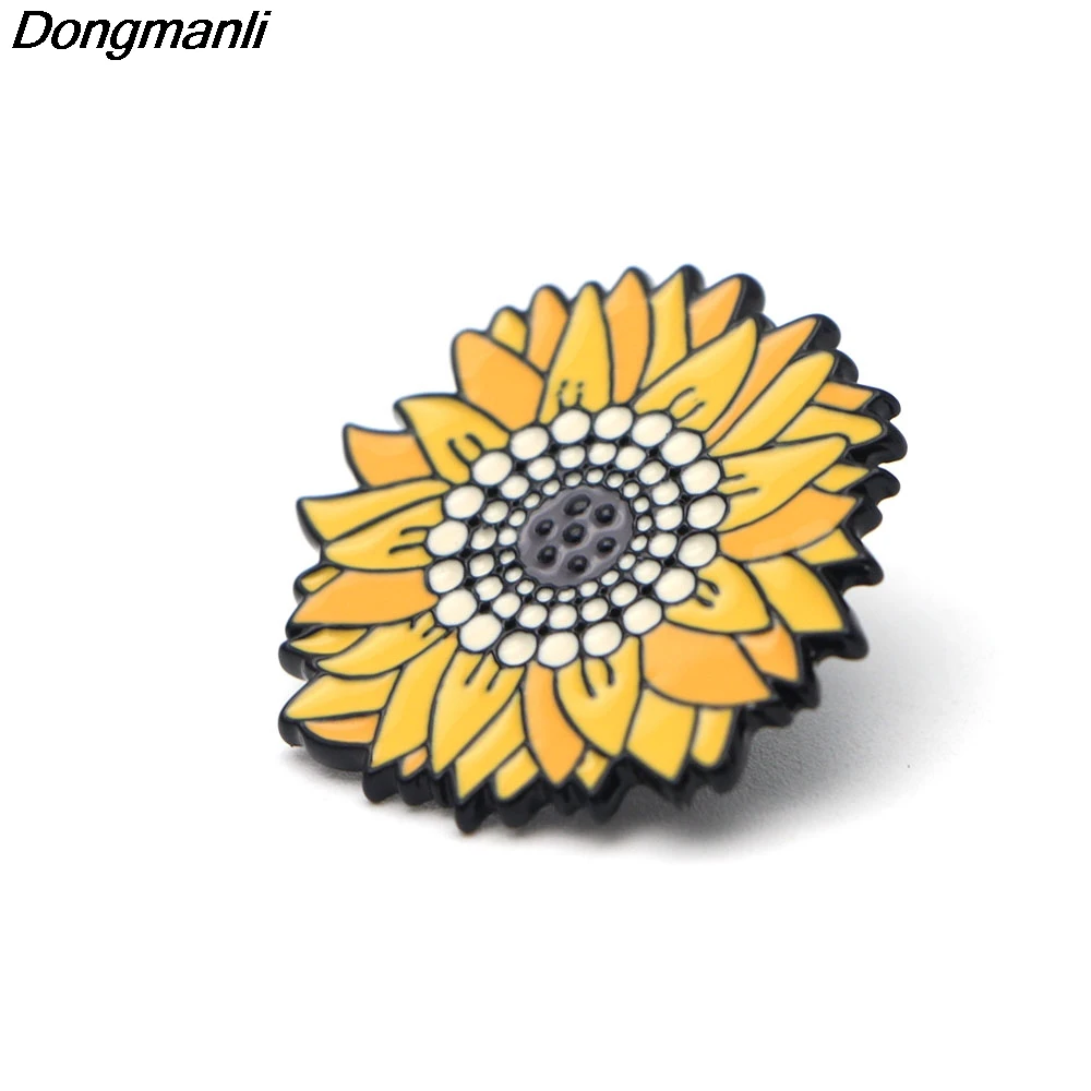 O137 оптовая продажа 10 шт./лот булавка с подсолнухом Ван Гога модная брошь в виде