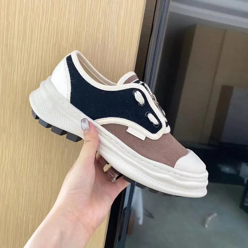 

Fashion Mixed Color Women Chunky Sneakers White Shoes Lace Up Tenis Feminino Zapatos De Mujer Platform Women Casual Shoes 2021