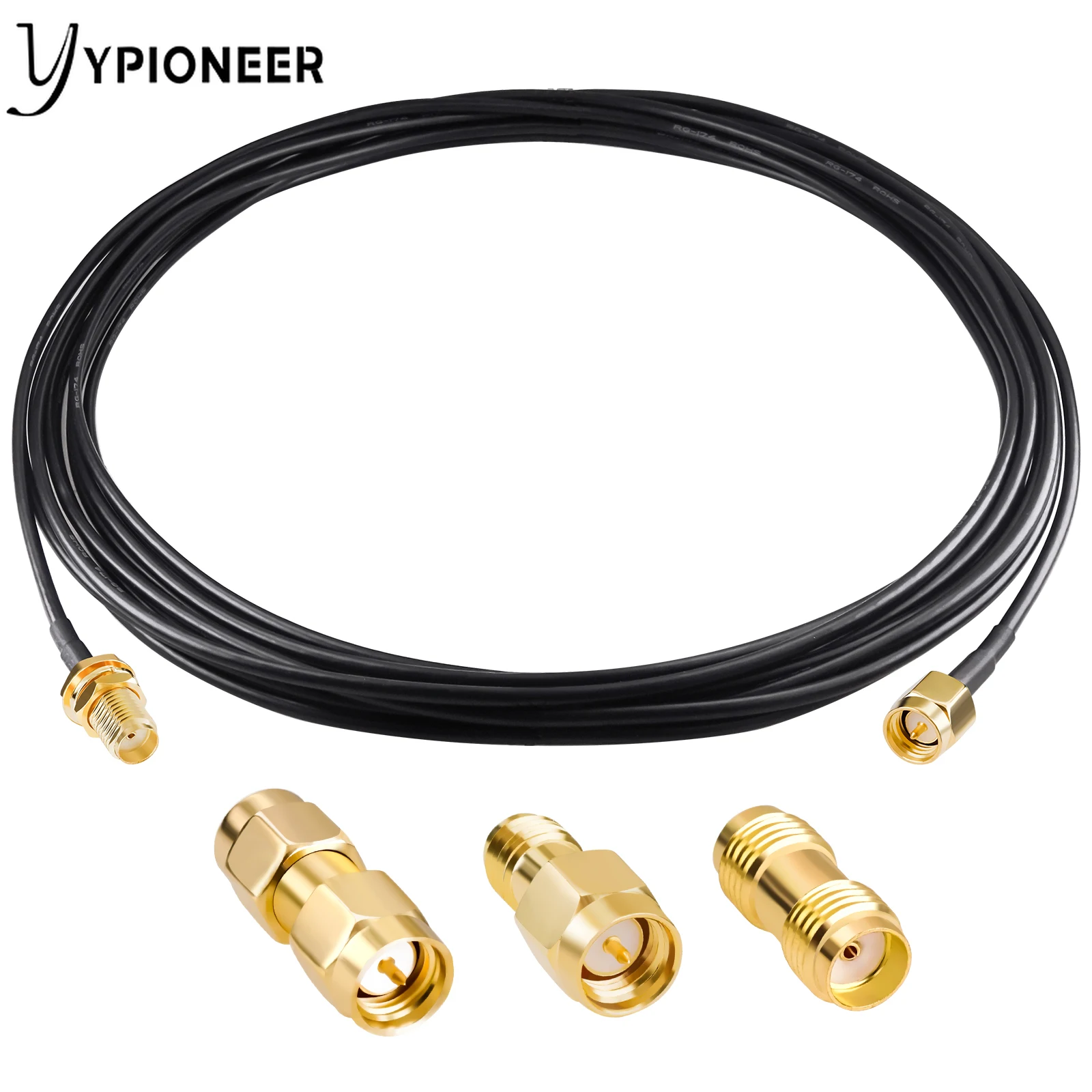 YPioneer C20015B RF коаксиальный кабель SMA штекер-гнездо SMA перегородка RG174 кабель с 3 шт. RF коаксиальные SMA адаптеры для оборудования SDR