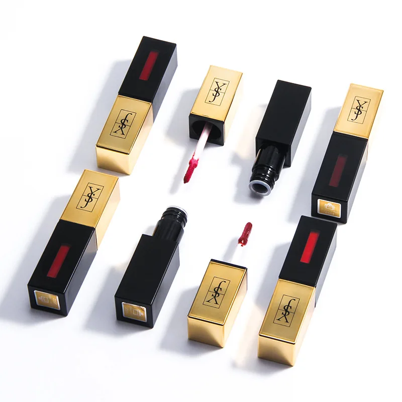 Крем-краска для губ блестящий жидкий тинт жидкая помада водостойкий Блестящий